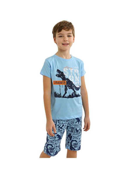 Traıner Kısa Kollu %100 Pamuklu Erkek Kapri Pijama Takımı
