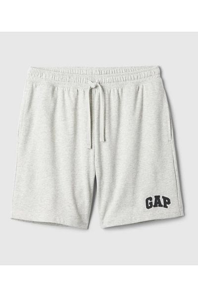 GAP V-frch Ft Heritage Logo Κοντό υφασμάτινο σορτς Terry Ανδρικό σορτς γκρι