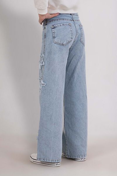 wakawakakidsstore Star Applique Wide Leg Adjustable Waisted Girl's Jeans
