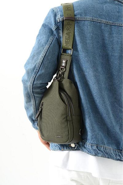 MEGA Men's Bady Bag Chest Bag Canvas Fabric Backpack 27*17 cm Casual Shoulder Bag