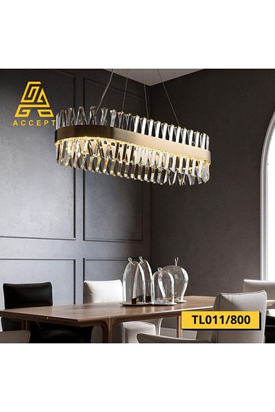 Generic نجف كريستال مودرن LED مقاس 80 لون ذهبي بـ 3 إضاءات متغيرة