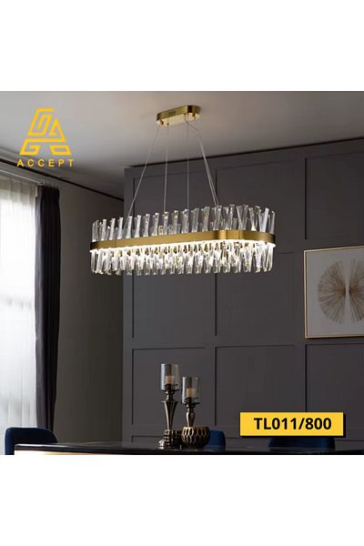 Generic نجف كريستال مودرن LED مقاس 80 لون ذهبي بـ 3 إضاءات متغيرة