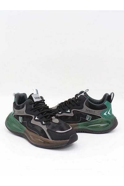 GAMELU Ανδρικά αθλητικά παπούτσια Sova Black Green Fashion Air Sole