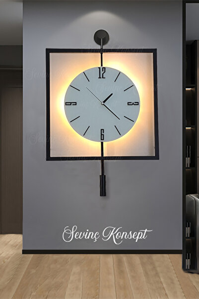 SEVİNÇ KONSEPT Led'li Siyah Quadro Yuvarlak Kristal Orta Boy, Modern Dekorati...