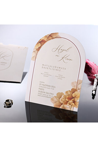 Pixel Davetiye 2025 RENKLİ YENİ MODEL - 50 Adet Düğün Davetiyesi Düğün-Nişan-...