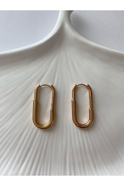 XUPING JEWELRY Rose Gold Rectangle Steel Hoop Earrings