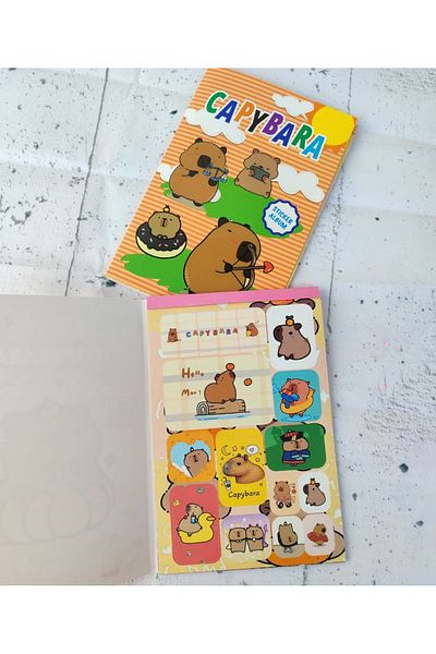 1 BUC Album cu autocolante Capybara 16 pagini 208 bucăți autocolante