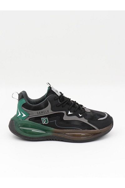 GAMELU Ανδρικά αθλητικά παπούτσια Sova Black Green Fashion Air Sole