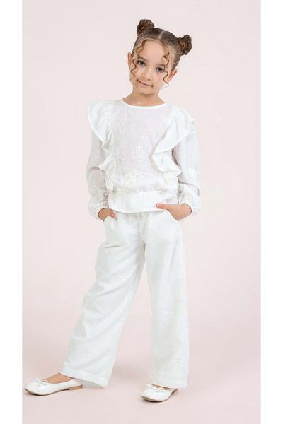 wakawakakidsstore Set pantaloni cămașă din țesătură 100% bumbac brodat