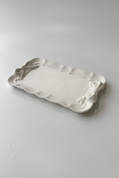 sin istanbul Bow Rectangular Plate White