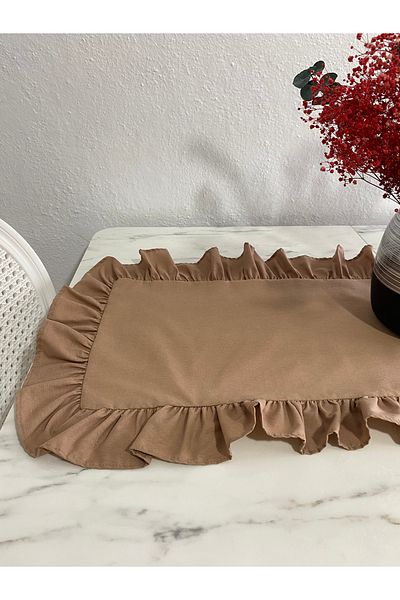 LILYUM Ruffled Cotton Polyester Runner 40X110 cm
