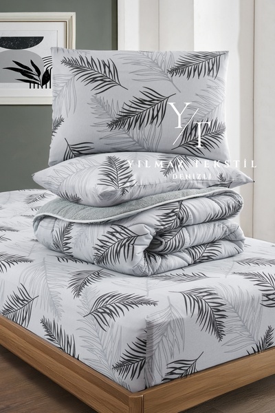Home Single Welsoft Quilt Sleeping Set Gray Feather |   Elastic Sheet |   Dowry Set |   Dowry Team