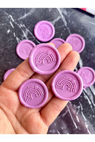 Hayal.kirtasiyesi Gerçek mum mühür 5 adet mavi kendinden yapışkanlı davetiye ...