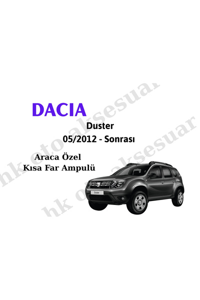 Varta Dacia Duster 05/2012 - Sonrası Araca Özel Kısa Far Ampulü h7