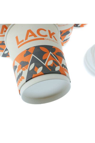 MIBRU Set of 25 Lack Coffee Cups 8oz – Durable Disposable Cups for Hot and Cold Beverages