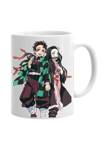 OEM Cană albă personalizată anime demon slayer, INOVATIX®. 330 ml