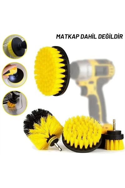YAKUT Practical 3-Piece Drill Bit Bathroom Bathtub Shower Cabin Car Wheel Seat Washing Cleaning Brush