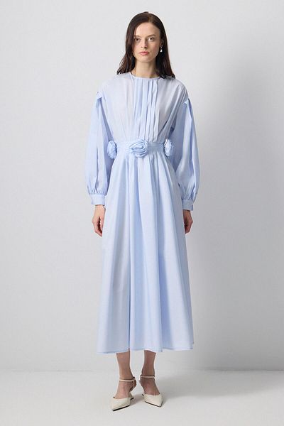 Touché Privé ROCHIE POPLIN PLISĂ DETALIE FLORI