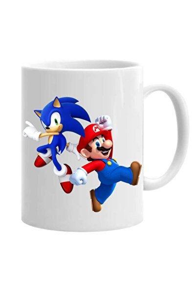 OEM Cana albă personalizată sonic și mario, INOVATIX®. 330 ml