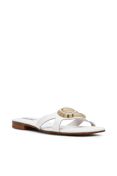 Steve Madden STAL01S1-107 White Flat Sandals for women