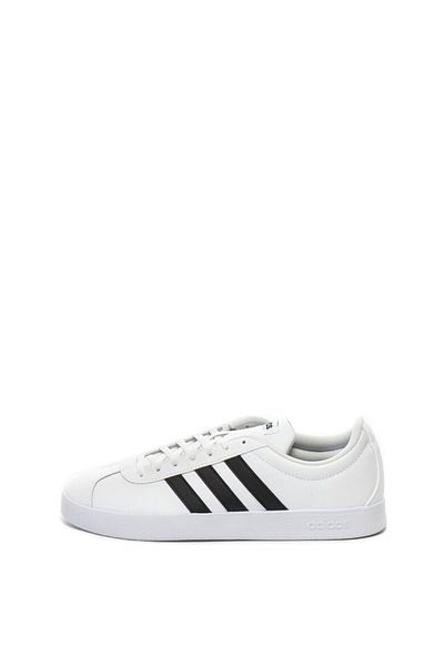 adidas VL Court 2.0 leather and eco-leather sports shoes, White, 44