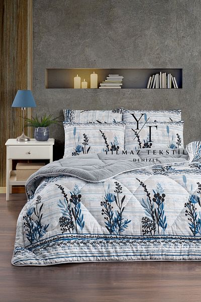 Home Double Welsoft Quilt Pillow Case Blue Branch |   Dowry Set |   Dowry Team