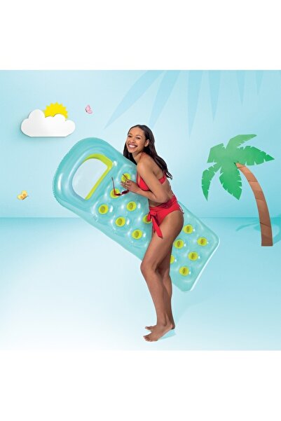arsmoda سرير بحر وحمام سباحة قابل للنفخ مع كوب أخضر مائي 188*71 (59895)