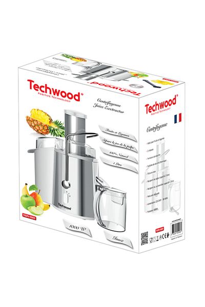 Techwood TCFI-1551 fruit and vegetable juicer, Stainless steel, 1L, 1000W