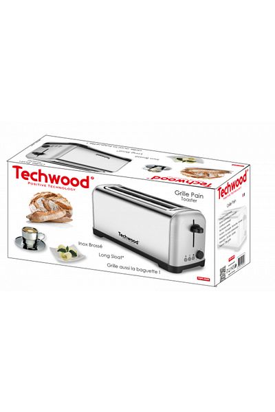 Techwood Pâine de pâine cu fantă lungă TGPI-4028, oțel inoxidabil, 1400W