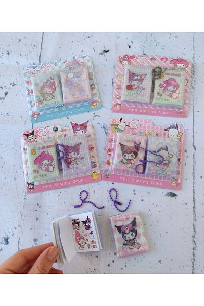 senacacollection 2-Pack Sanrio Juicy Sticker Notebook with Keychain