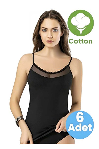 Uniquetrenders Жіночий 6-панельний майка з бретельками та тюлевими деталями з...