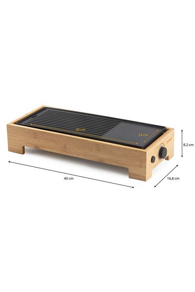 Domo Grătar electric Teppan Yaki Do9270g, 1000w, 36x14cm, bambus