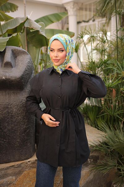Nergis Neva Butik Tunic with Side Handles and Belted Waist