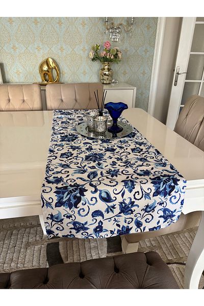 Ayd Home Runner cu model albastru - 45-145 cm Veselă/Prezentație Bucătărie