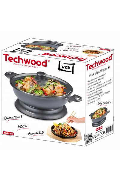 Techwood Electric wok Techwood TWF-306, 3.6L, 1400W, removable bowl Ø32x8