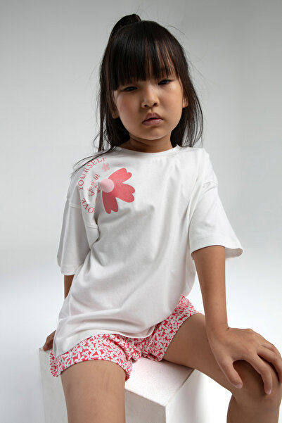 QKK Devojčin beli bermuda set od 100% pamuk delova