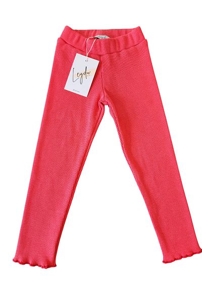 Leydukids red Ribbed Camisole Girls' Leggings