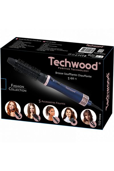 Techwood TCO-6094 Perie electrică pentru uscător de păr 5 în 1, 600W