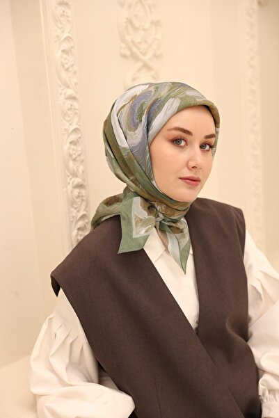 Silk Home وشاح حريري بنمط أكريليك من أوليندا