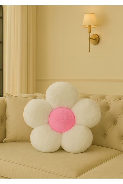 Plush Soft Decorative Daisy Throw Pillow - Pillow - Imported - Toscano Fabric -