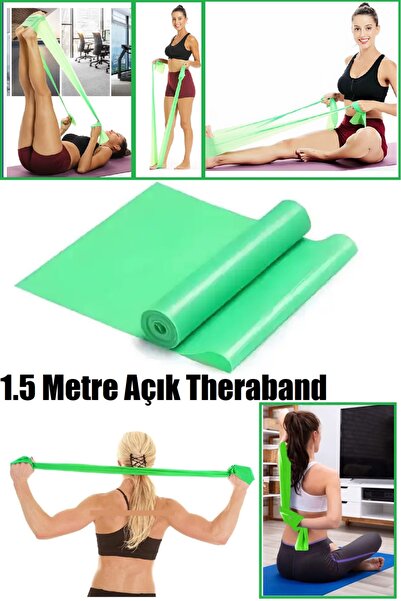 GUS Company 1.5 Metre Yeşil Yoga Pilates Egzersiz Bandı Terabant (AÇIK UÇLU -...