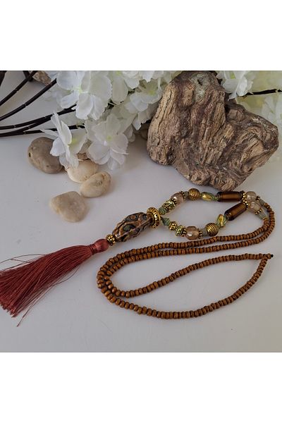 azra takı tasarım Handmade authentic, bohemian ceramic,lav stone,indian glass,zamak plated,wooden long women's necklace