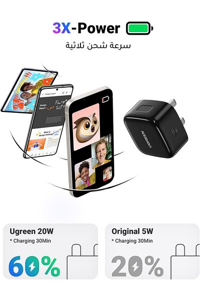 Ugreen 20W Pd Fast Charger 1C Black
