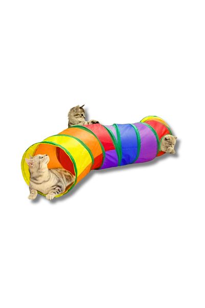 Patili Avm 125 cm Cat Play Tunnel |   Foldable, Colorful, Fun Cat Toy