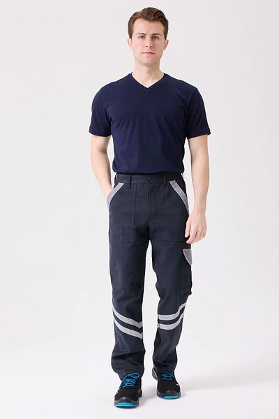 Kardelen İş Elbiseleri Pantaloni de lucru de iarnă din Gabardină 100% bumbac cu buzunare cargo reflectorizante