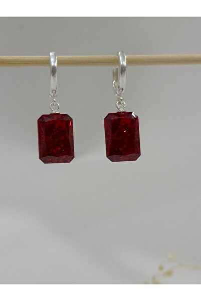 DURAN TAKI TASARIM Yakut Ice Cut Zirkon Gümüş Küpe