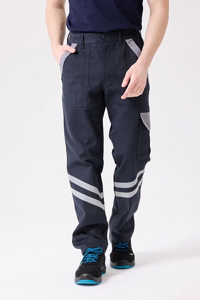 Kardelen İş Elbiseleri Pantaloni de lucru de iarnă din Gabardină 100% bumbac cu buzunare cargo reflectorizante