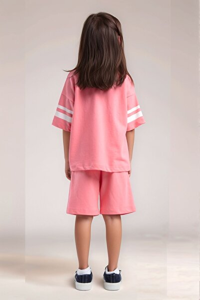 U.S. Polo Assn. Girl's 2 Thread 100% Cotton Crew Neck T-Shirt Bermuda Set