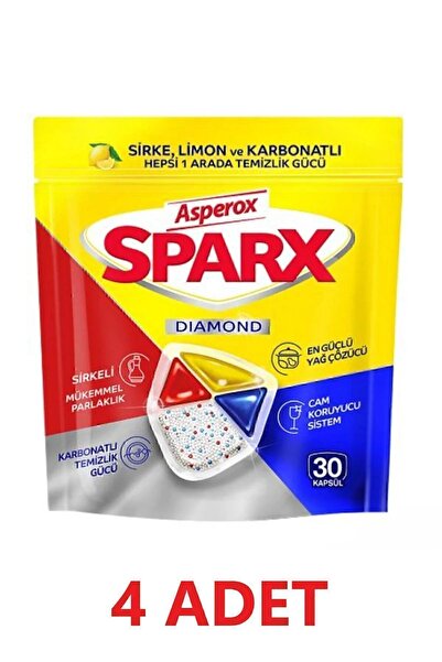 ASPEROX Sparx Bulaşık Makinesi Deterjanı 30lu 4 Adet