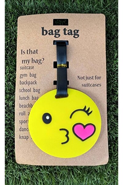 panda hediyelik Ετικέτα τσάντας βαλίτσας με μοτίβο Kiss Emoji